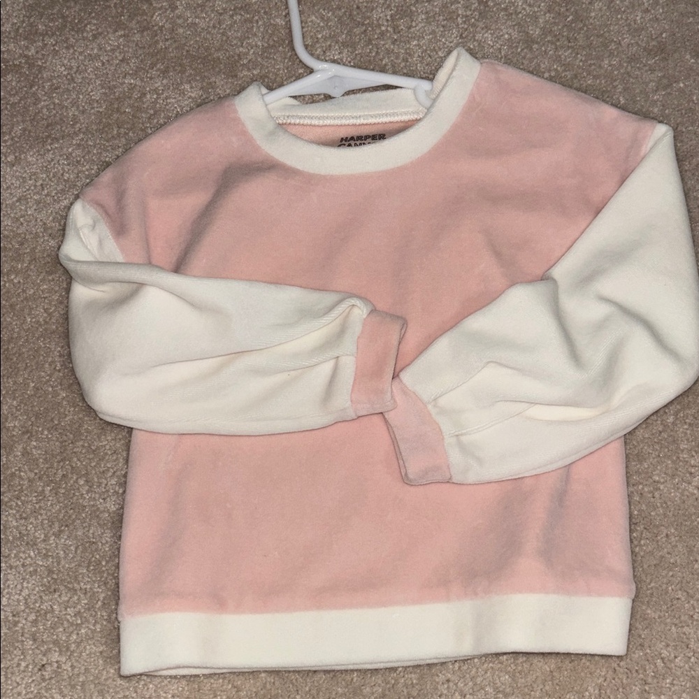 Harper Canyon Pink and White Crew Neck Sweater